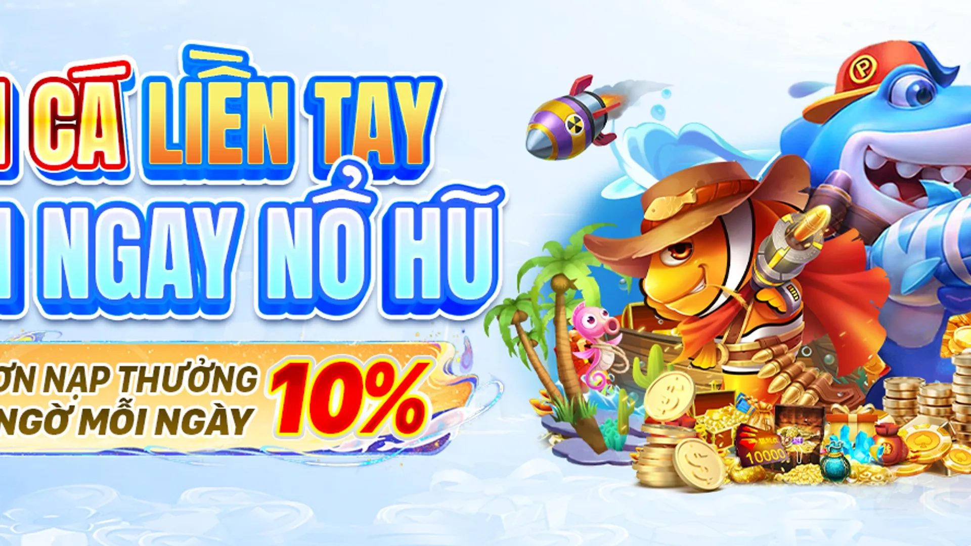 Hình ảnh game Bắn cá mayclub với đại dương và tiền vàng